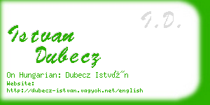 istvan dubecz business card